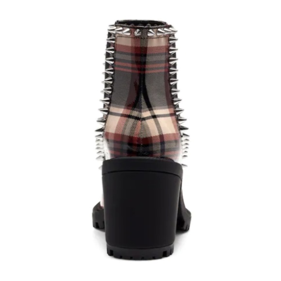 NEW Jessica Simpson Demmie Plaid Patent Stud Chunky Lug Sole Chelsea Booties - Picture 4 of 6